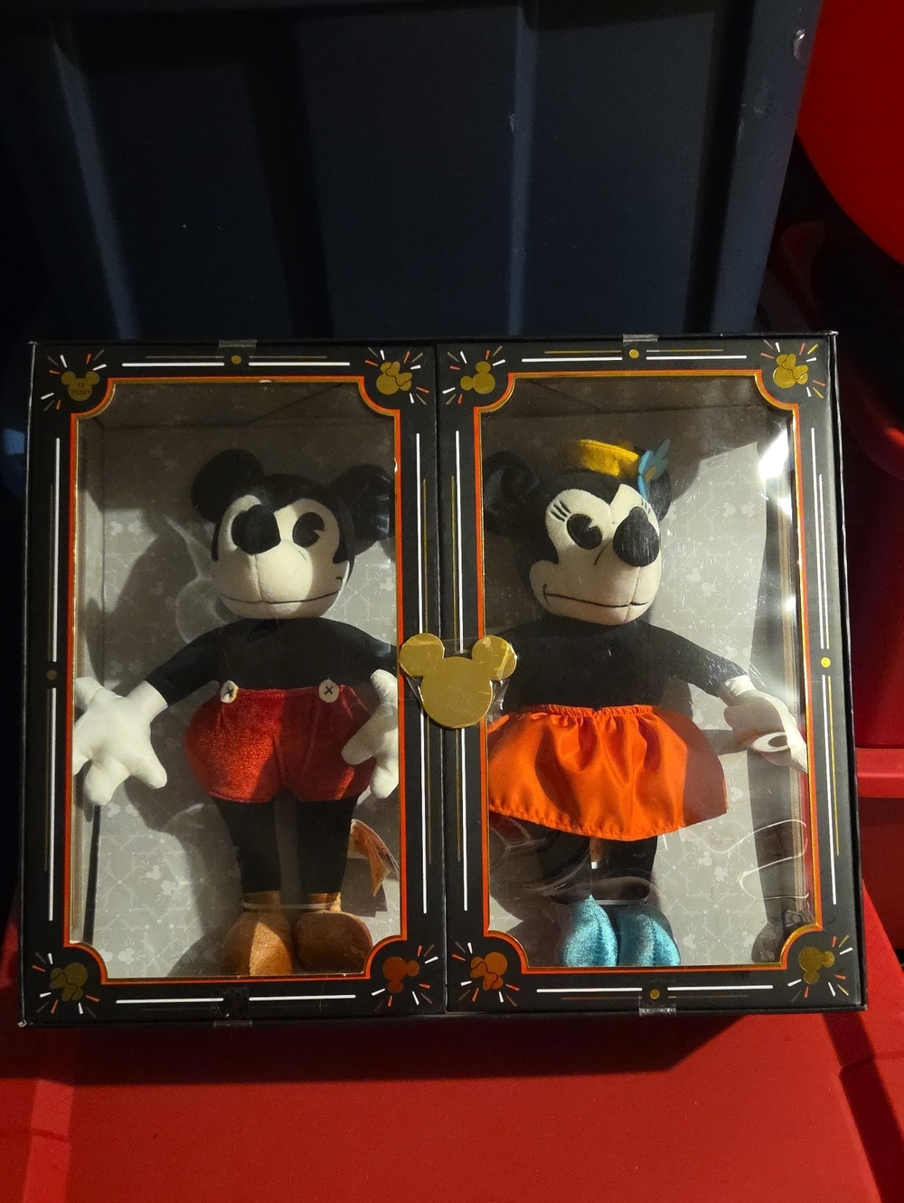 Disney Black, Orange & Blue Mickey and Minnie Plush Costume Duo